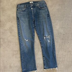 Citizens of humanity premium vintage denim Emerson style raw hem button fly READ